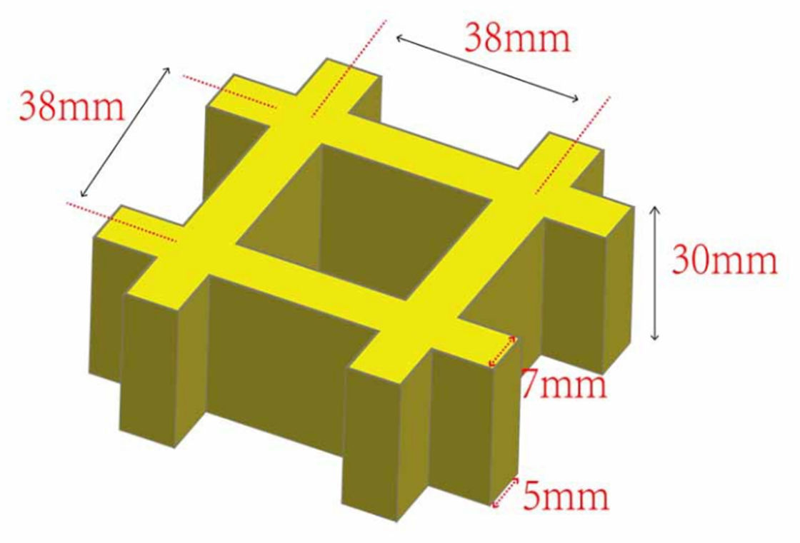 38*38*30mm FRP kratki dla chodnika lub platformy dostosowany kolor i rozmiar